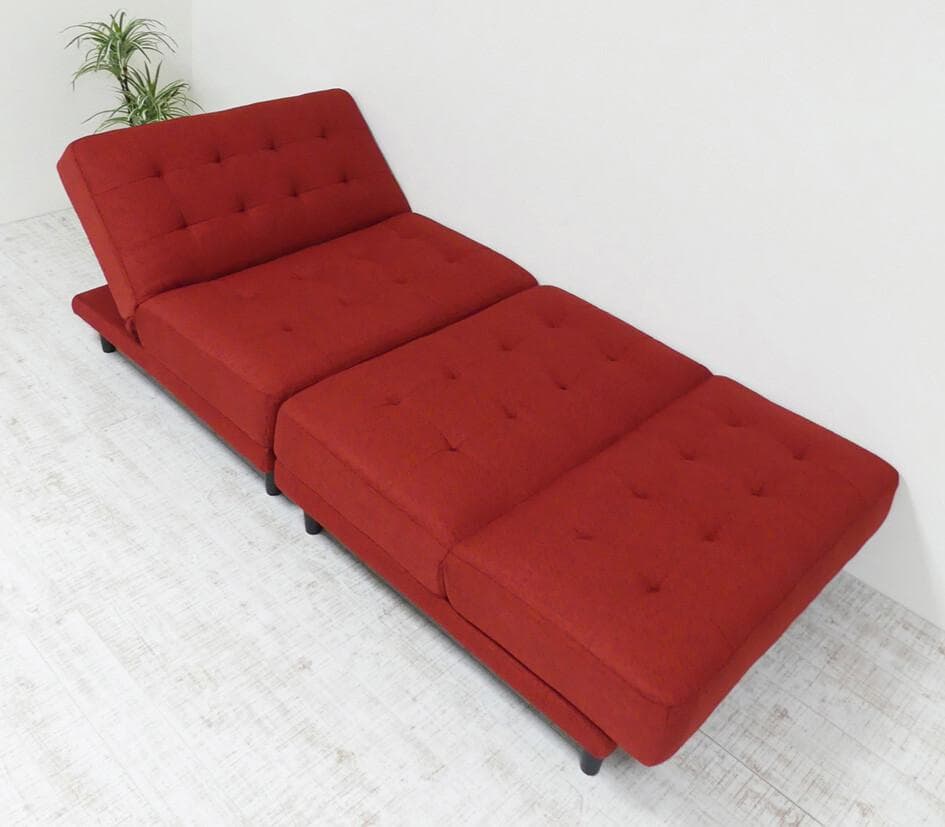New離せるソファーベッド (ラズベリー)　レッド　ソファベッド