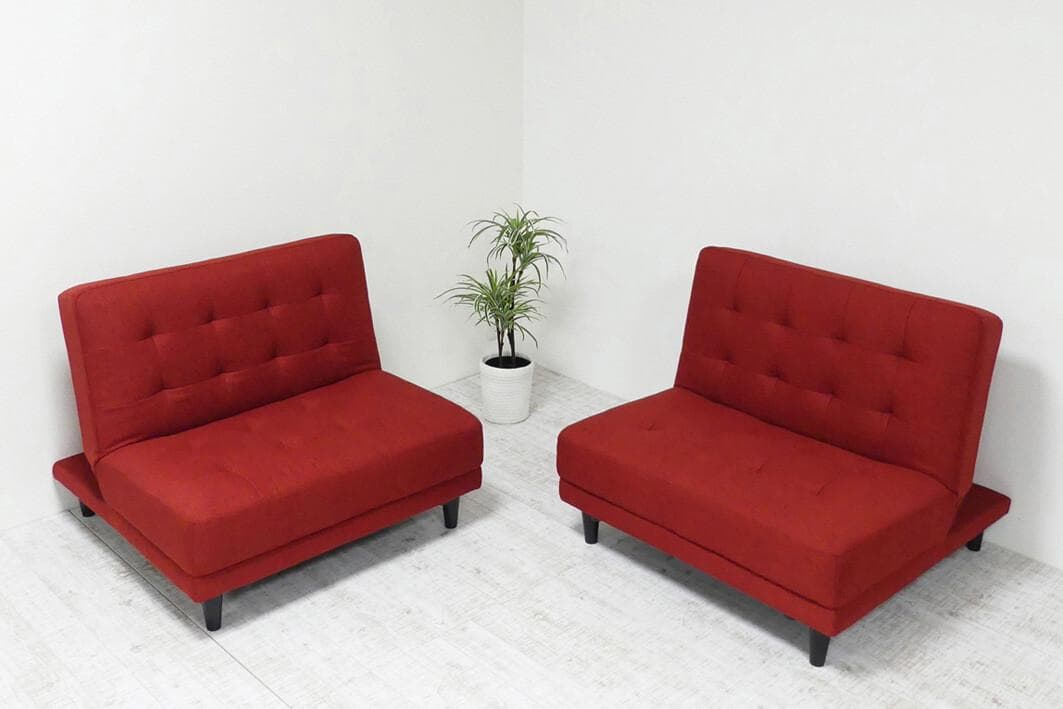 New離せるソファーベッド (ラズベリー)　レッド　ソファベッド