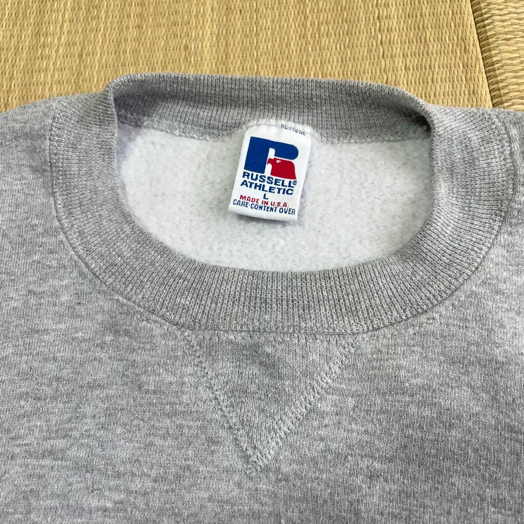 ら*様 90s USA製 ラッセルアスレチック 無地 ブランク スウェット グレ