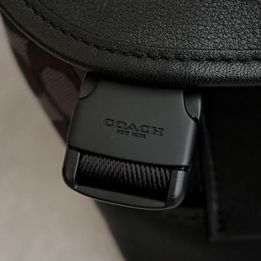 【極美品✨】COACH シグネチャー×レザー　ショルダーバッグ　メッセンジャー