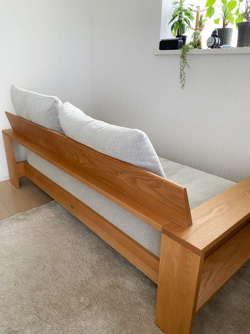 ナガノインテリア LC031 2.5人掛けソファ 無垢材フレーム