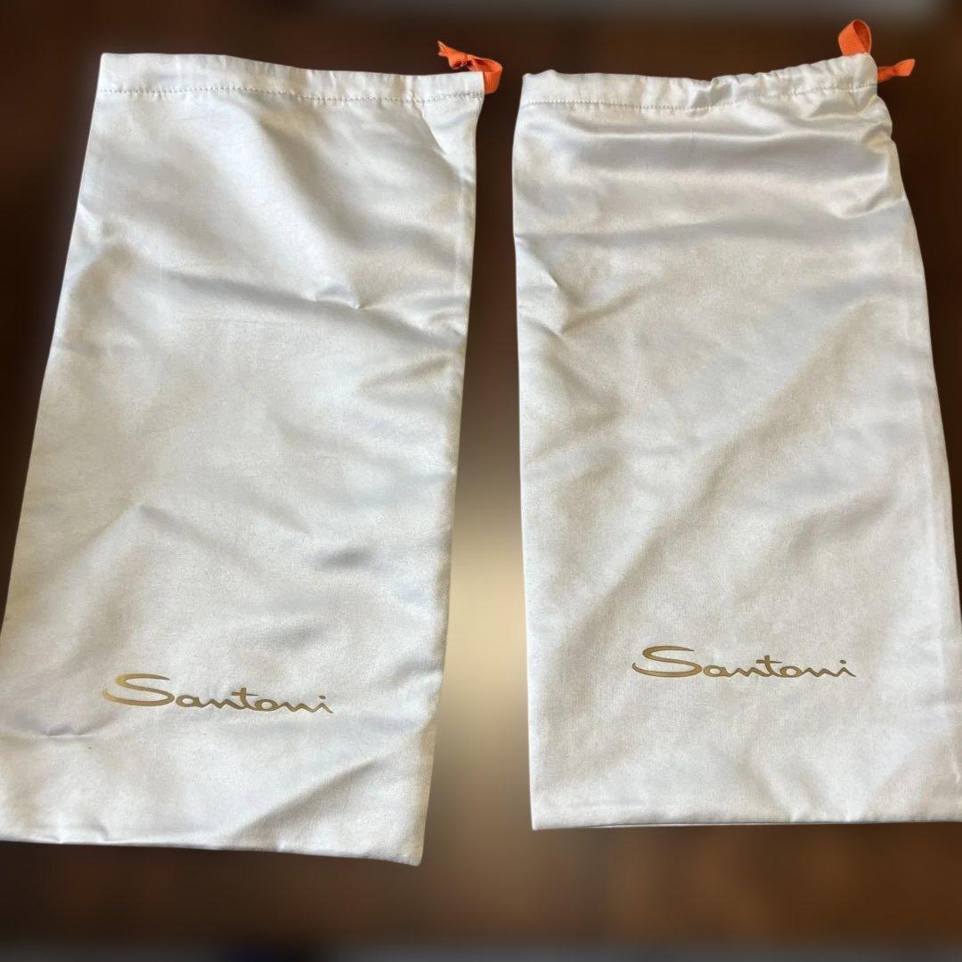 Santoni ブラック ローファー　UK8 箱、保存袋つき