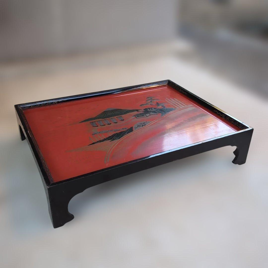 【骨董品】大きめ蒔絵折敷4枚