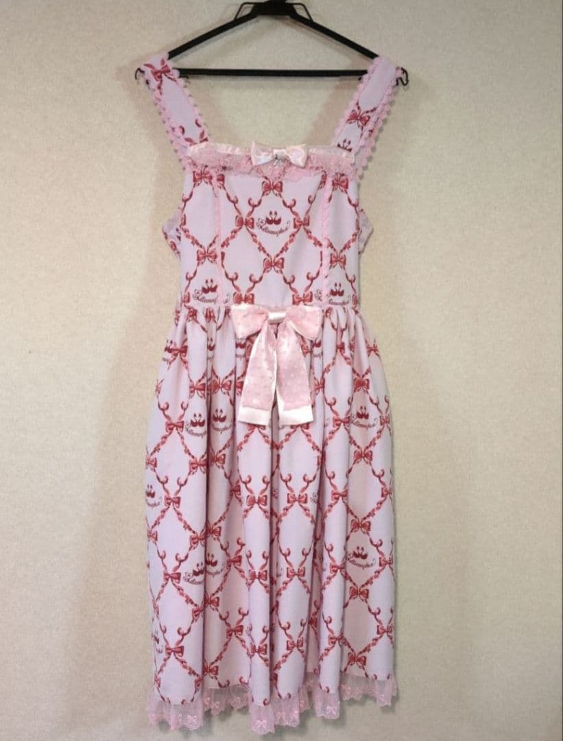 morphose　Dressy Ribbon ジャンパースカート　ピンク