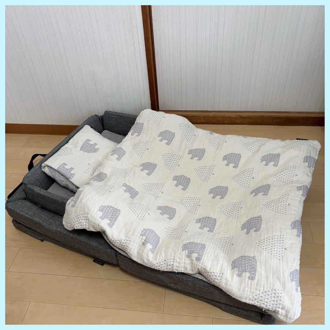 【美品❣️送料込】farska ファルスカ コンパクトベッドフリー ベビーベッド⭐︎