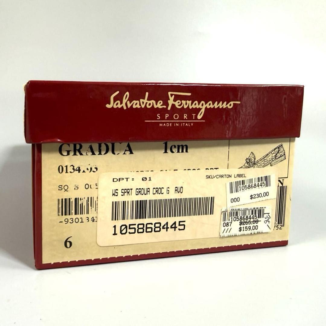 【未使用】フェラガモ クロコ 型押し ローファー 6サイズ イタリア製 元箱付き