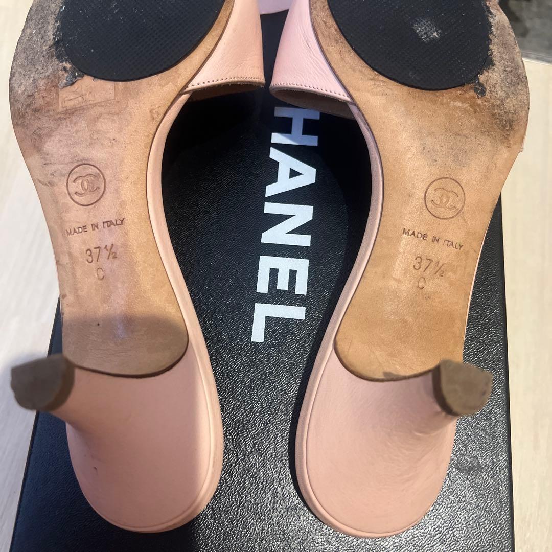 CHANEL シャネル　ピンク ミュール　サンダル 37.5 ココマーク