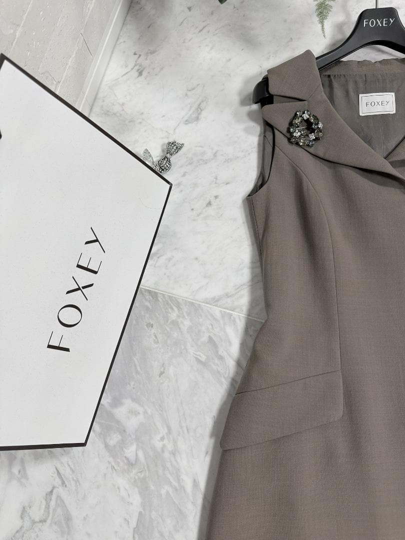 極美品★FOXEY/フォクシー ワンピース ドレス レディテイラード 38