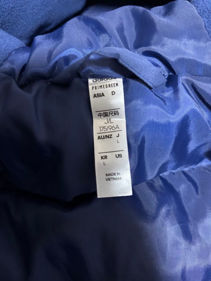 adidas フード付き ベンチコート ネイビー