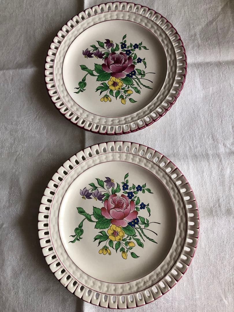 ひまわり様フランスヴィンテージ　リュネヴィル パニエプレート18,5cm /2枚