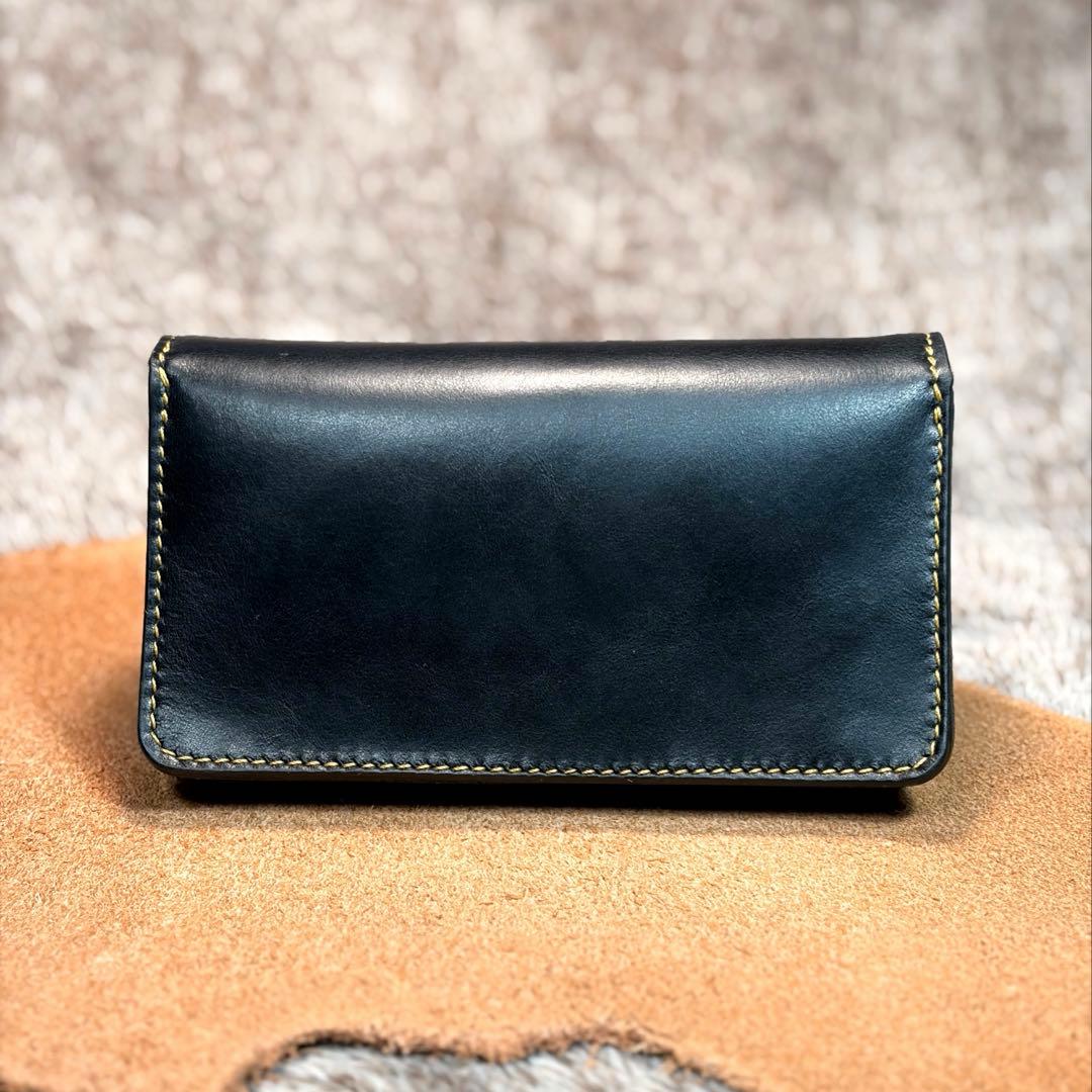 YAMATO ◎柔らかい二つ折りシャグポーチ.牛スムース革◎
