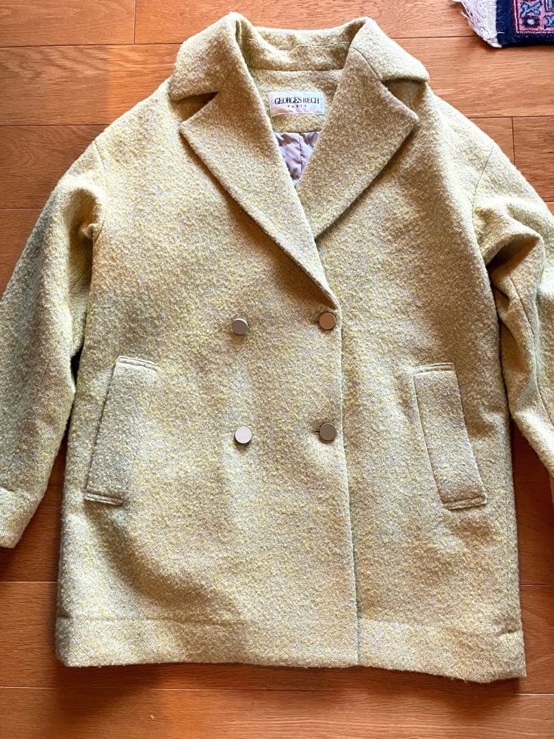 SALE⭐︎ES RECH ダブルウールコート 38 背中ダウン入り