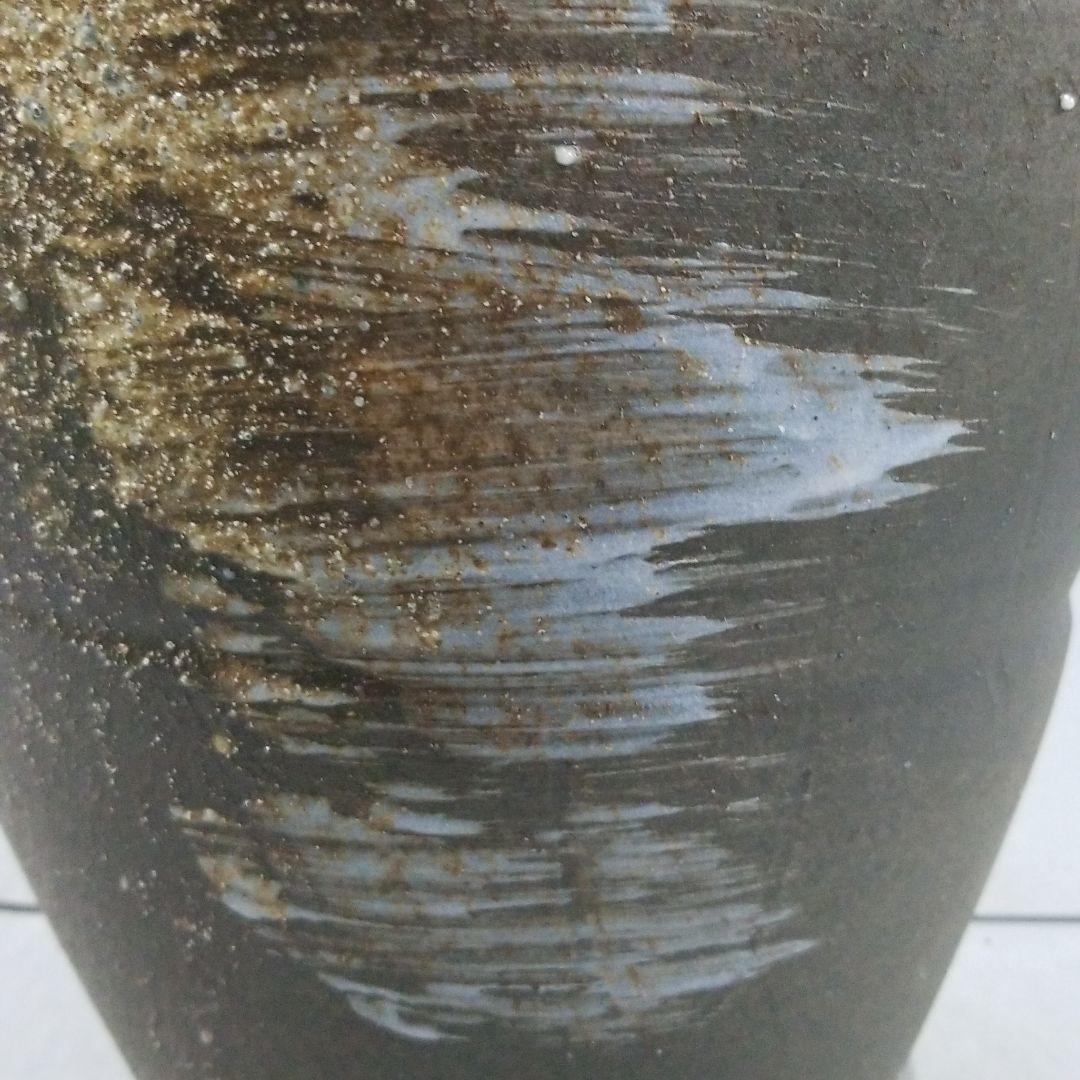 信楽焼 傘立て 藍刷毛目 高さ４８cm（陶器の寸法でつるは含みません）