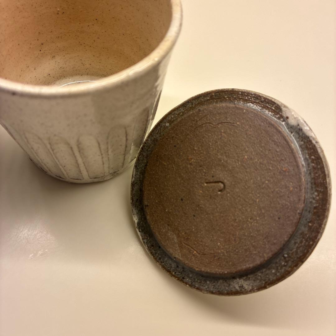 篠崎英夫　器　益子焼　蓋付き　猫　クリスマスツリー