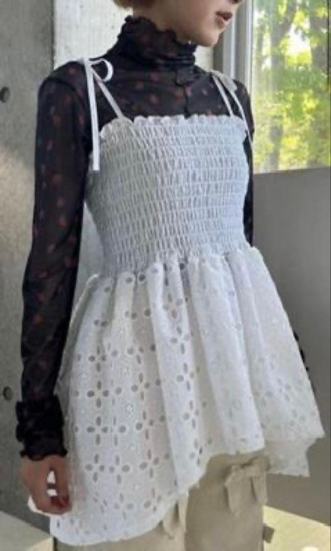 新品タグ付き あさぎーにょ コットンレースボリュームキャミ