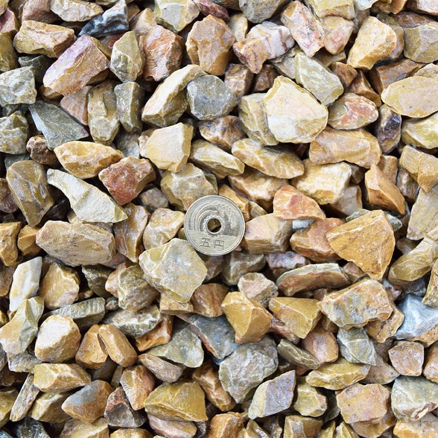 砂利 化粧砂利 イエロー 黄色 大粒 500kg 5分　(18mm～35mm)