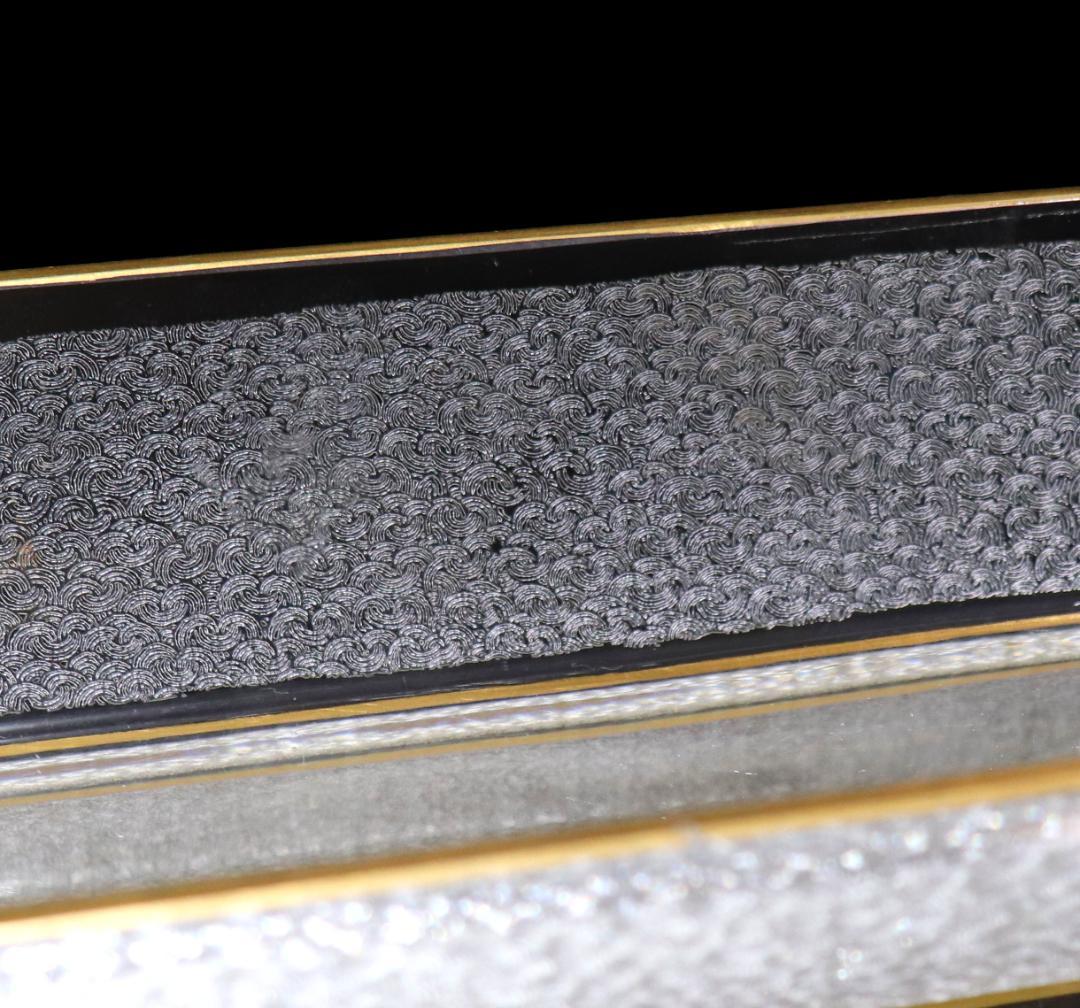 オールド・バカラ 珍品 春海商店特注青海波文金彩舟形鉢 24.6cm 懐石料理具