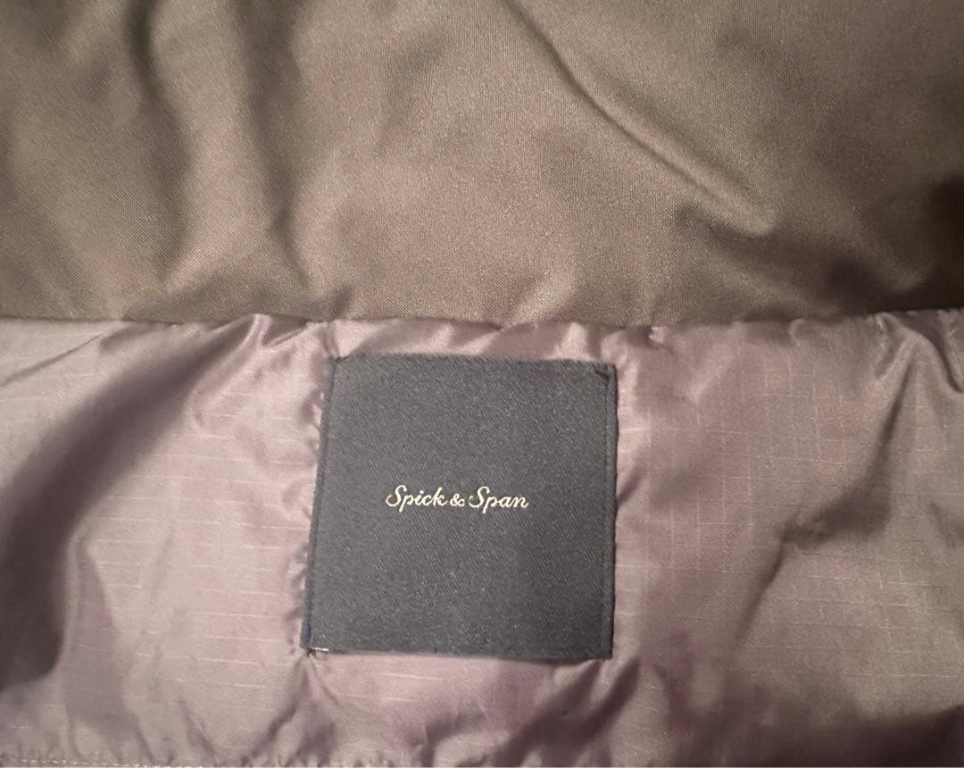 完売 新品 Spick and Span 撥水フーデッドダウンコート カーキ