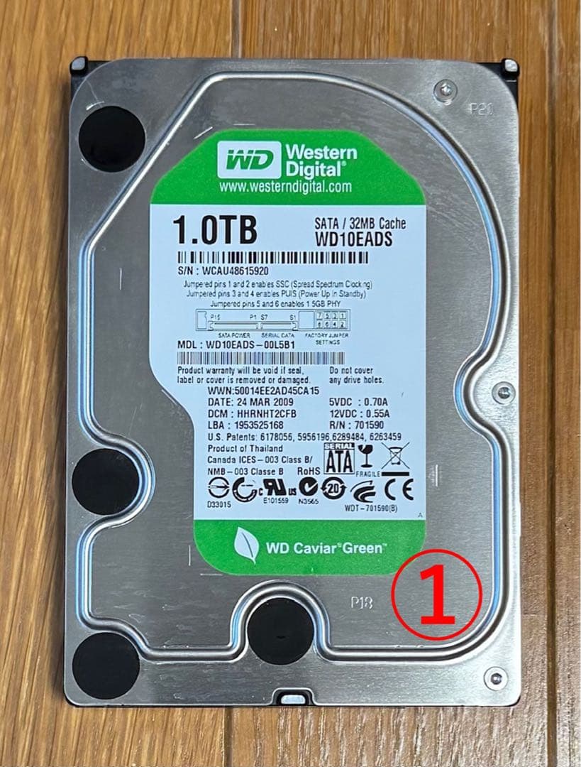 Western Digital 3.5” HDD 1TB SATA [4個]