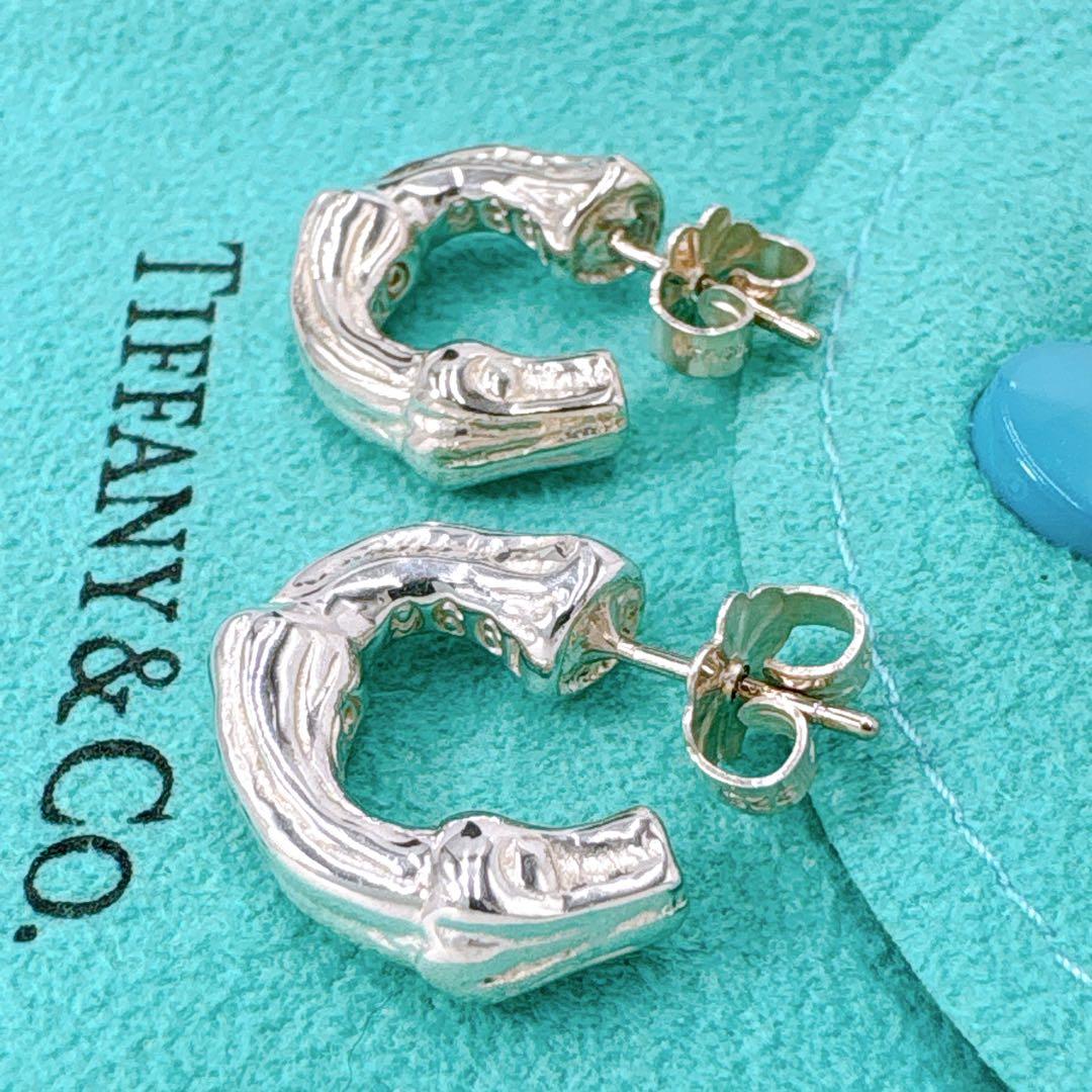 極美品 オールドティファニー バンブー スモール ピアス シルバー925