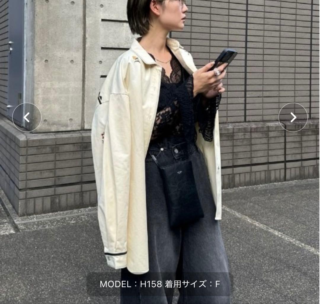 アメリSMALL FLOWER OVER SHIRTフラワーシャツ　アイボリー