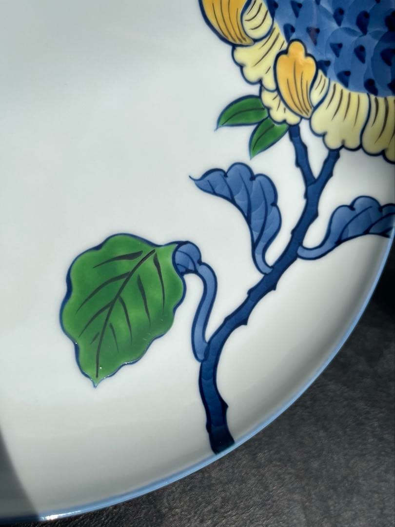 源右衛門　染錦向日葵　ひまわり　楕円皿　大皿　一枚