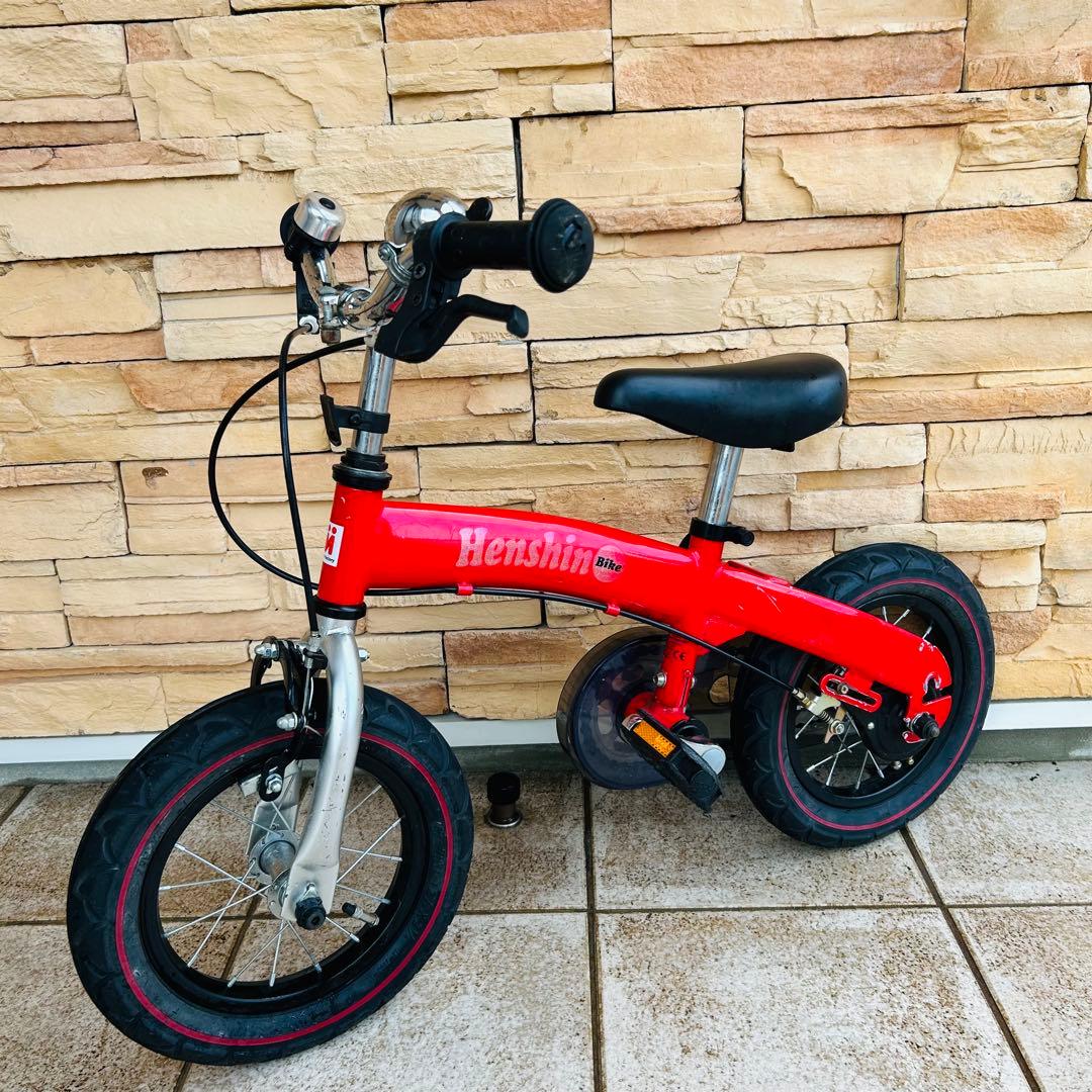 美品 へんしんバイク 12インチ レッド キッズバイク
