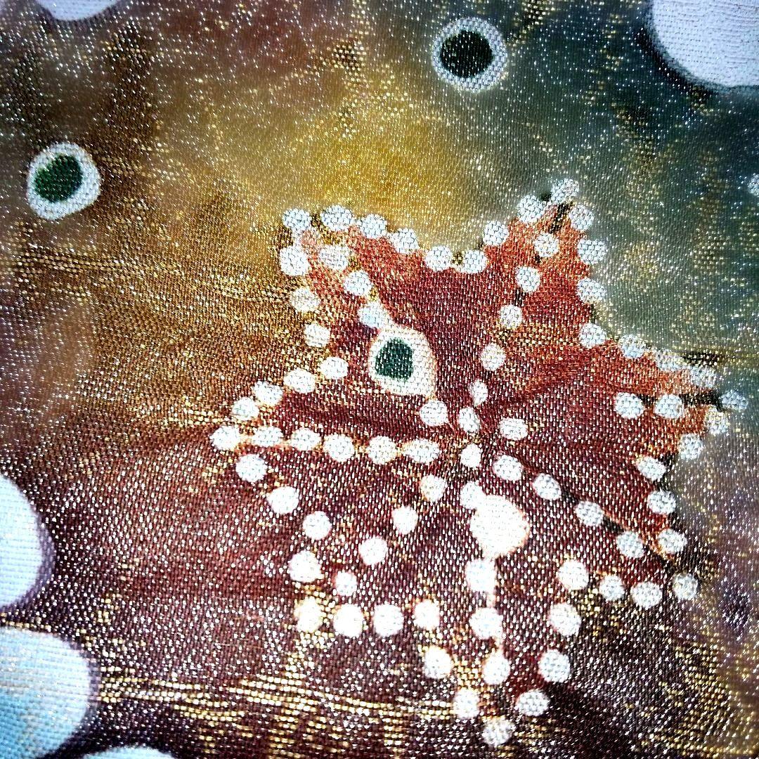 mamiです辻が花袋帯美しい金銀彩入り花柄刺繍黒と金銀地柄未使用品