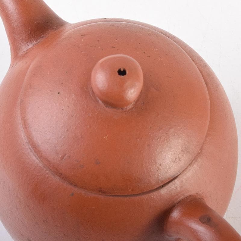 中国　孟臣製　君子之交談如水　紫砂　朱泥　急須　茶壷　C　R7876