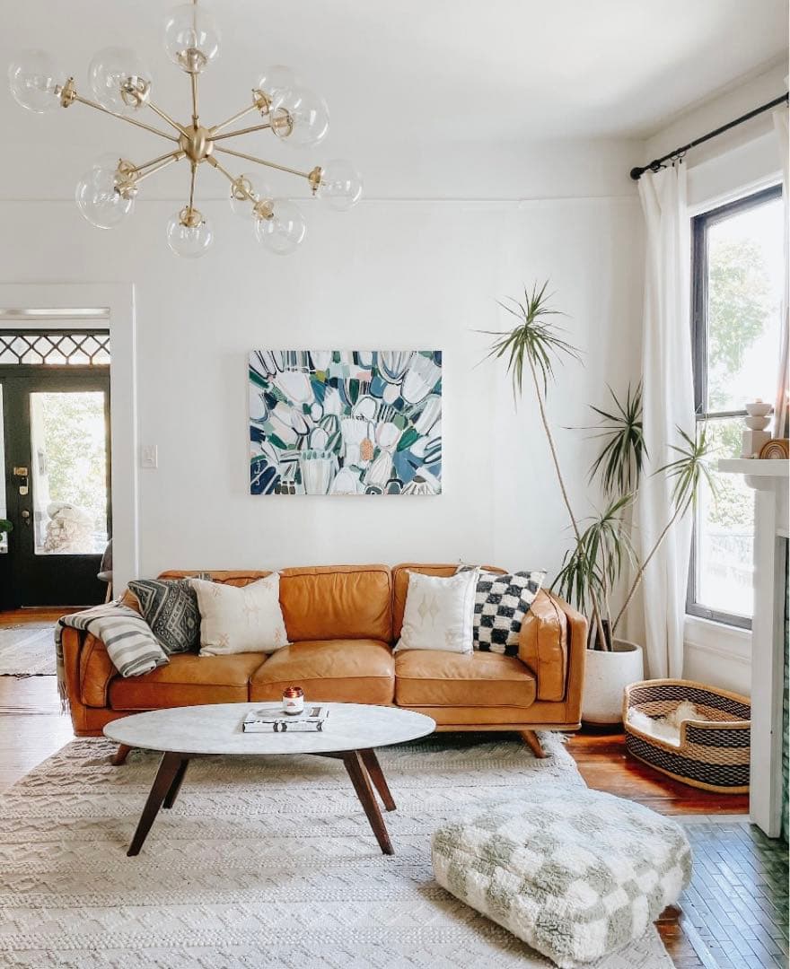 ヴィンテージベニワレンのチェック柄プフ