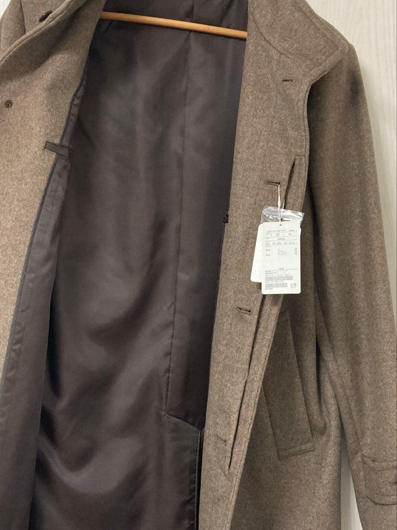 ブラウン スタンドカラー コート
