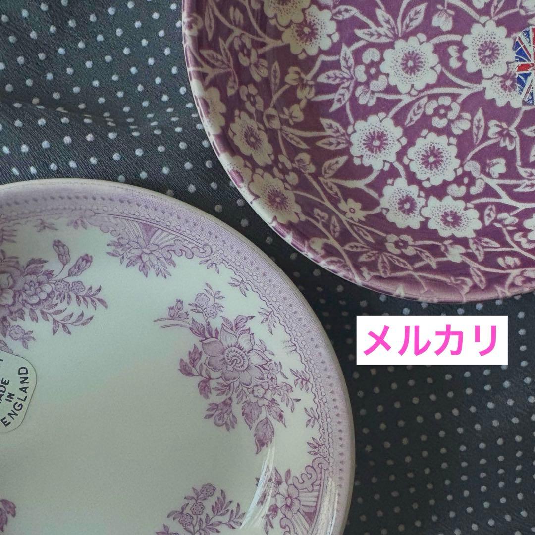 バーレイ　フルーツプレート　プラムアジアティックフェザンツ　プラムキャリコ　2枚