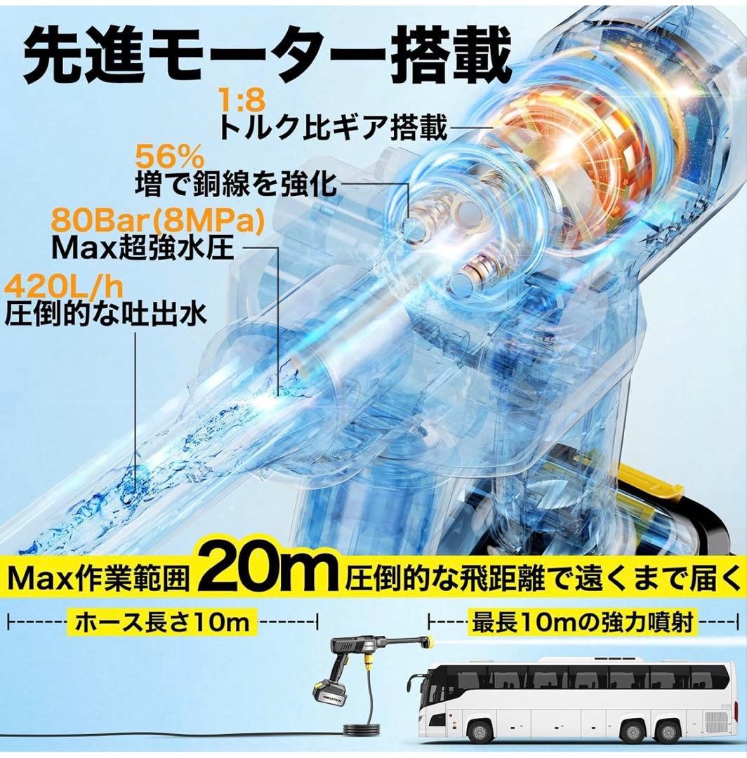 【国内洗浄店監修】キャスター付コードレス高圧洗浄機｜正規モデル