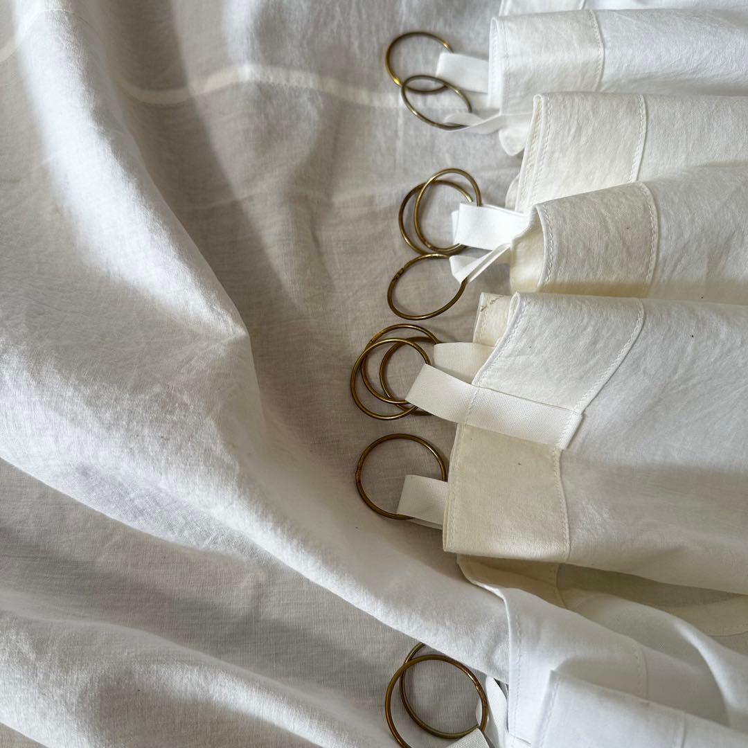 古道具/真鍮リングの大判古布カーテン