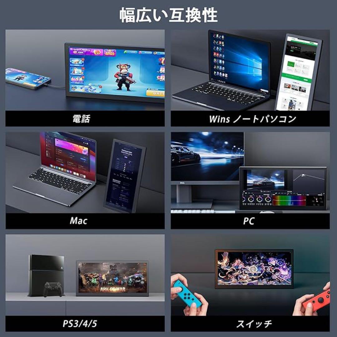 ❤️1品限り❤️12.1インチポータブルモニタータッチスクリーンFHD1080P