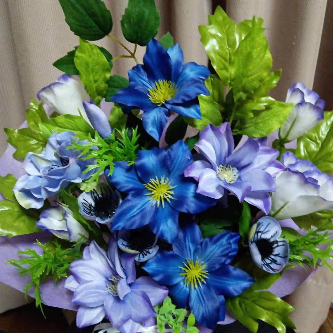 お供え花　仏花　造花アレンジ　クレマチス