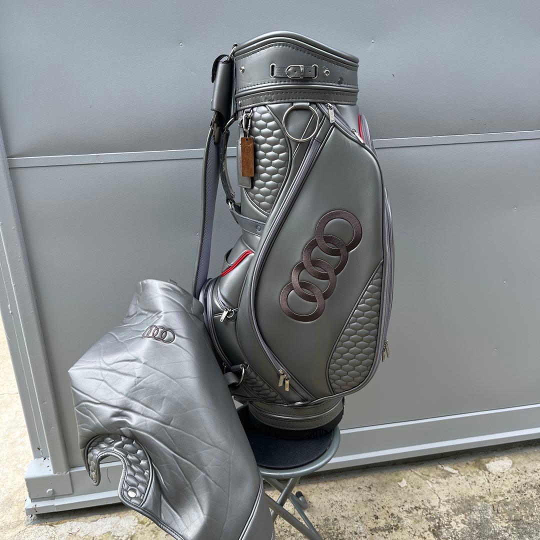 Audi キャディバッグ グレー キルティングデザイン