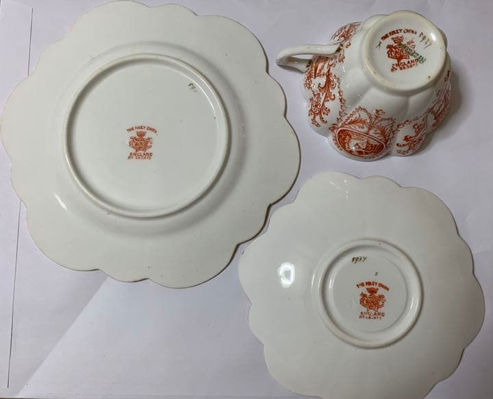 アンティーク　ワイルマン　カメオトリオ　赤