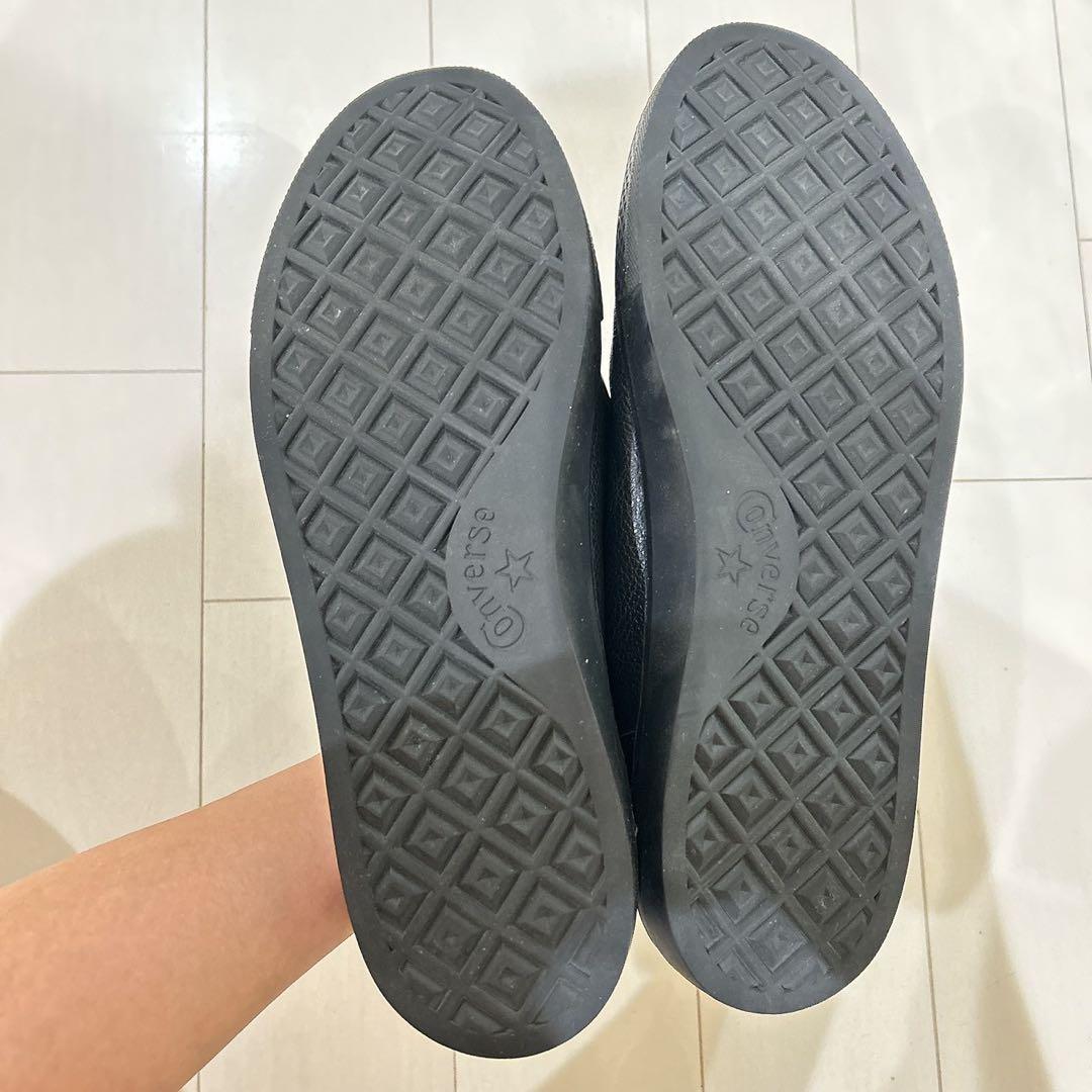 コンバース レザー モカシンシューズ ブラック 27cm