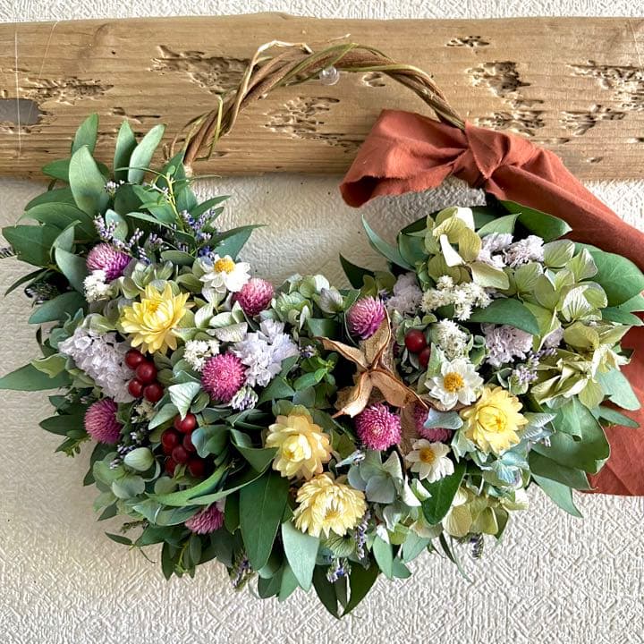 ユーカリ　紫陽花　リース