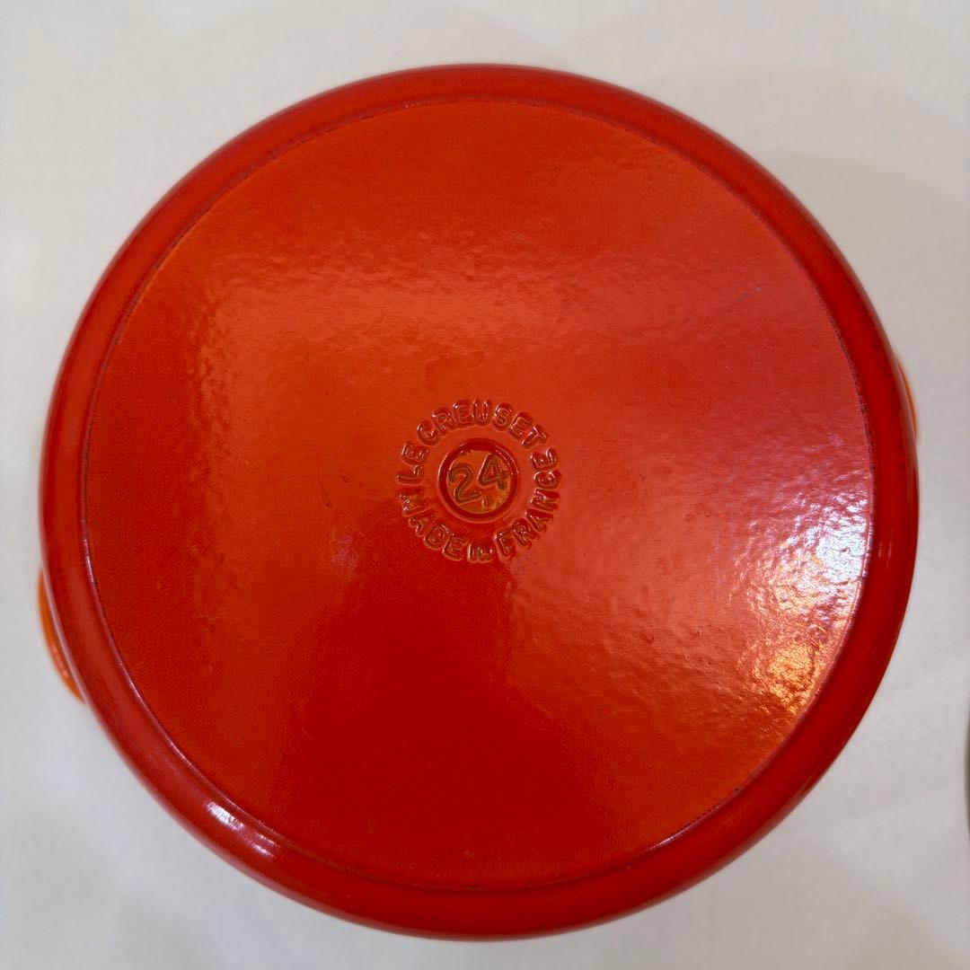 LE CREUSET ココット ロンド 両手鍋 24cm オレンジ