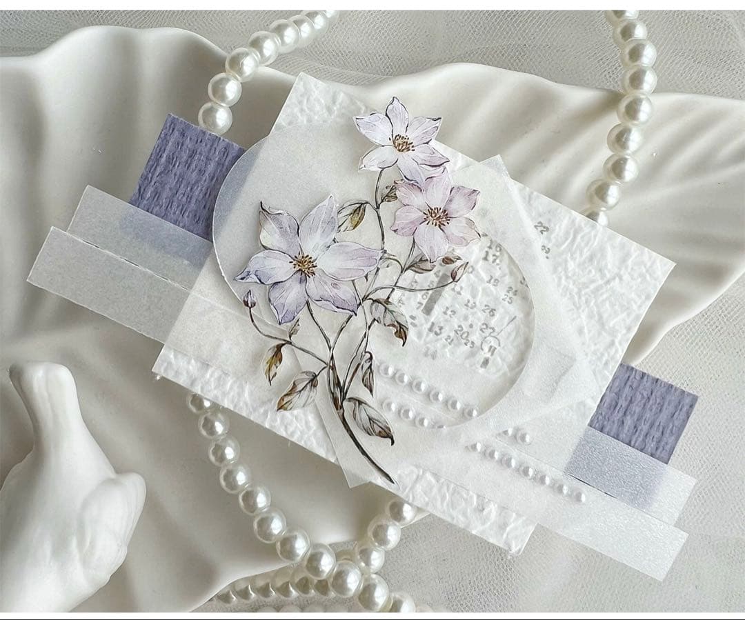 自元素文创《集花庭》海外マスキングテープ　マステ 【1730】