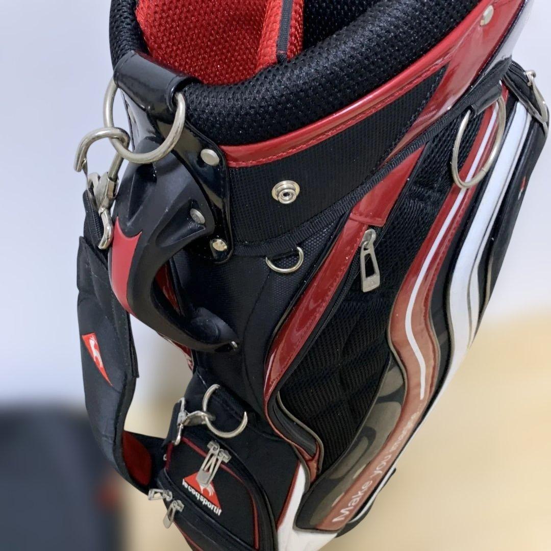 le coq sportif キャディバッグ 黒/赤/白