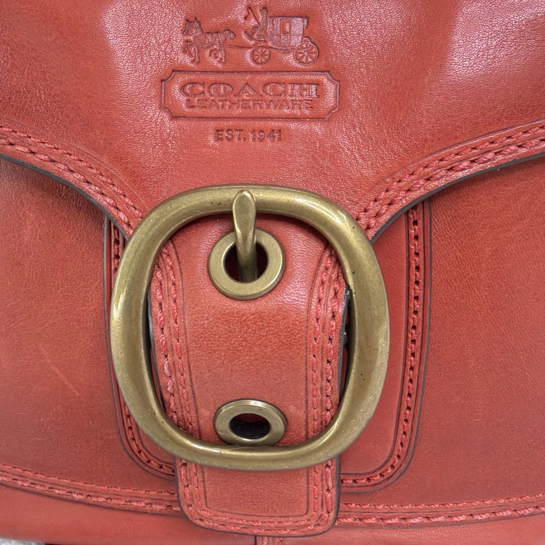 美品✨ COACH ショルダー バッグ ソーホー ブリーカー レザー 赤茶