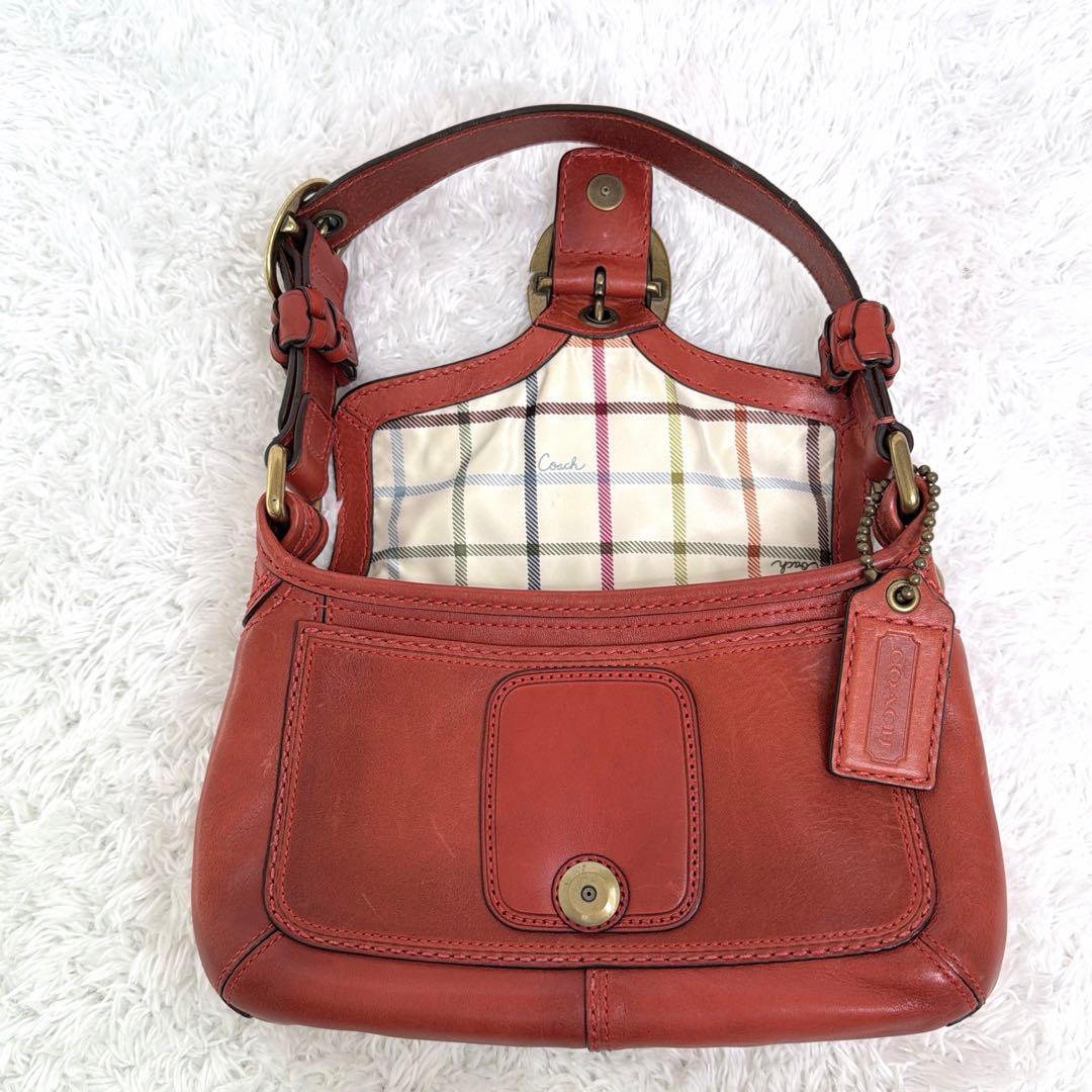 美品✨ COACH ショルダー バッグ ソーホー ブリーカー レザー 赤茶