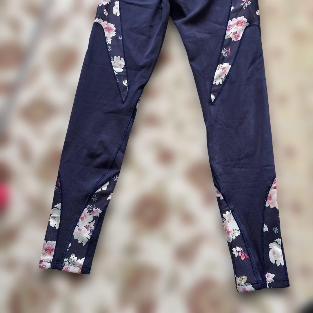 CW-X セットアップ ネイビー フラワープリント ヨガウェアセット