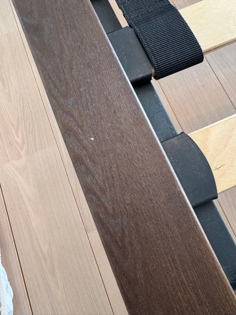 無印良品　ウォールナット ダブルベッドフレーム　ヘッドボード付き　旧商品