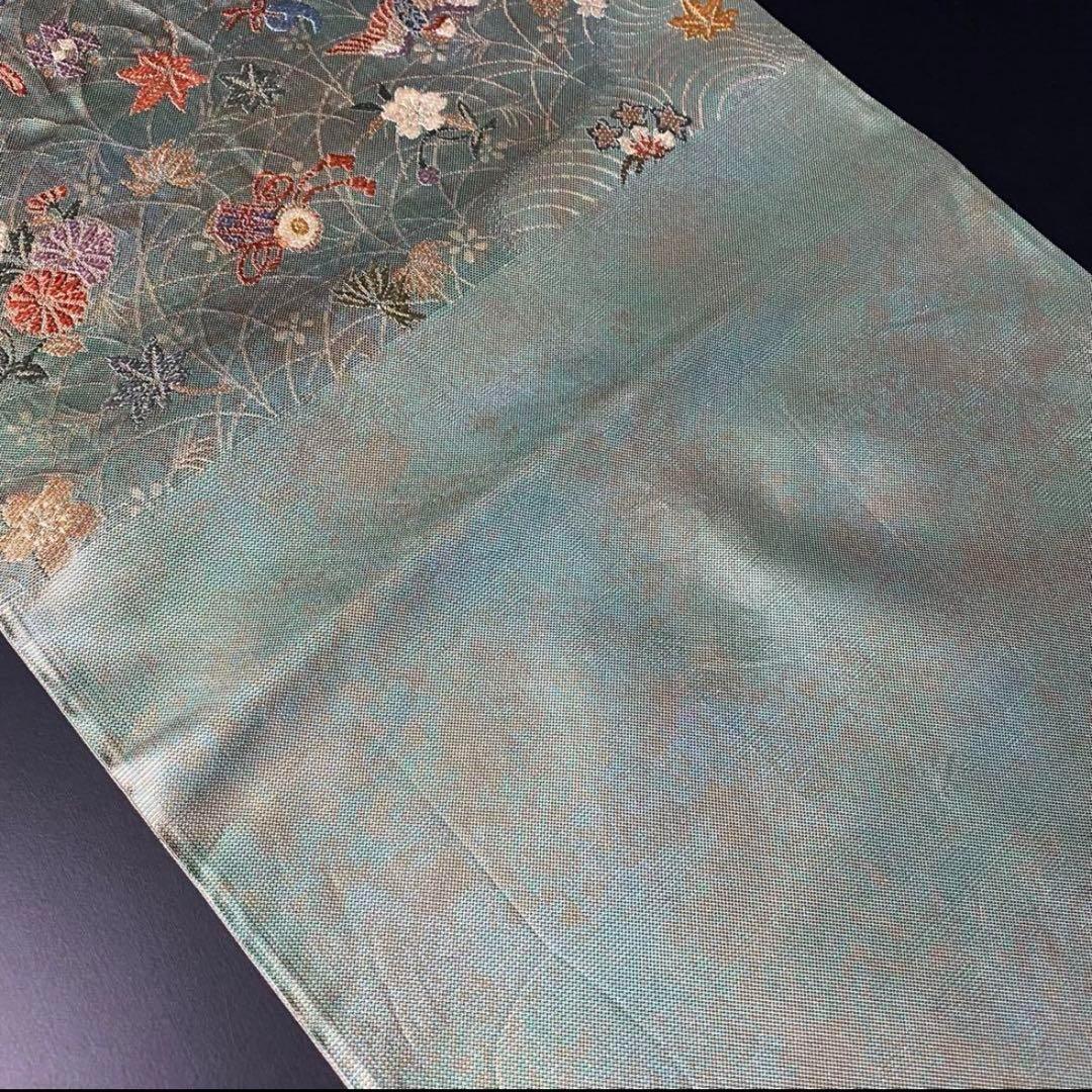 ZY-695 袋帯 鳳凰 宝尽くし 丁子 鼓 琴 楽器文様 六通 名品 珍品