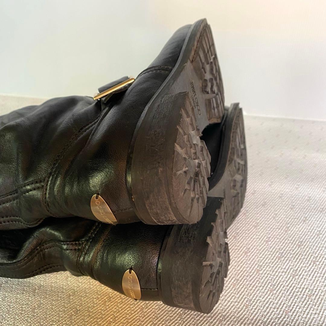 JIMMY CHOO イタリア製 ロゴプレート付 エンジニアブーツ37 1/2