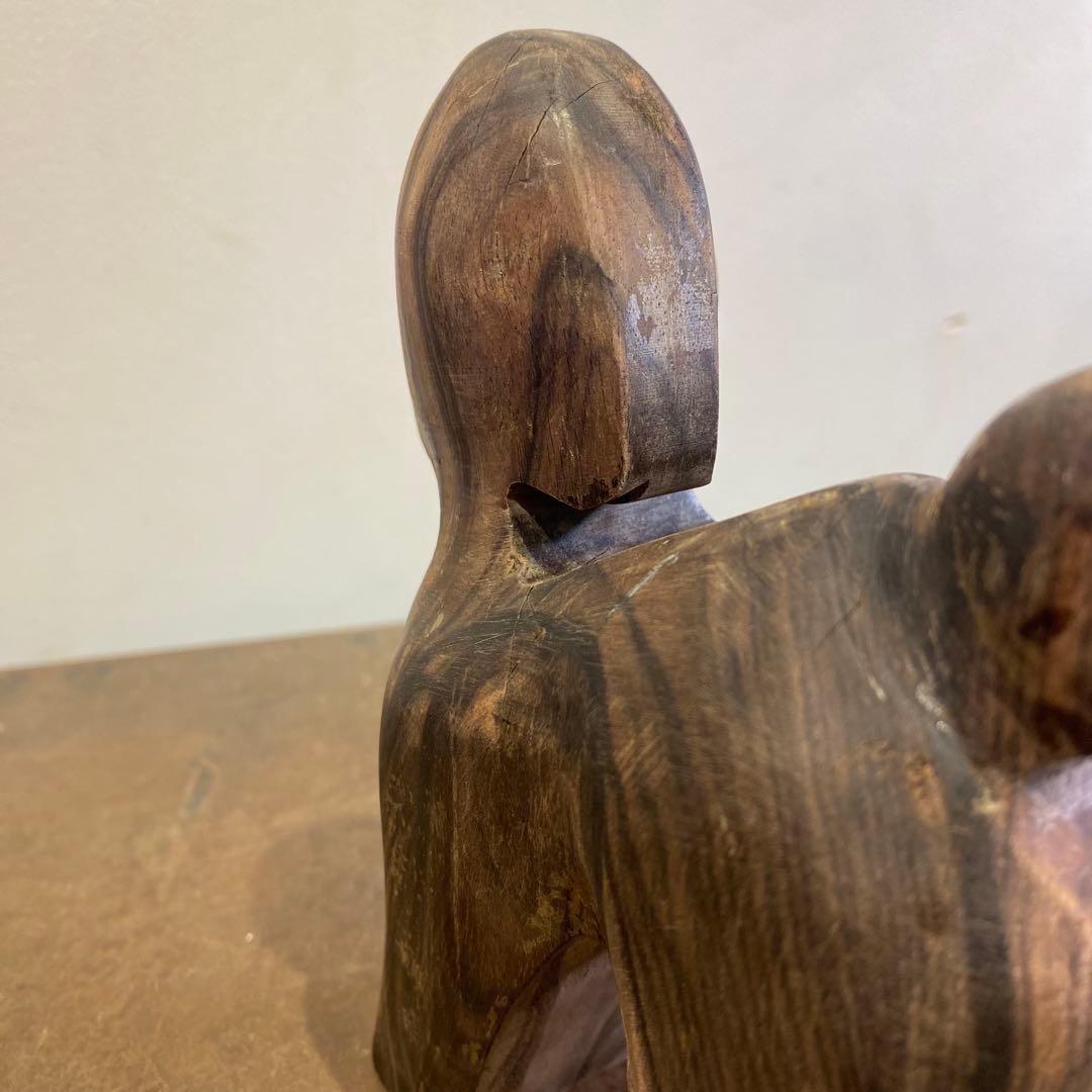 古い犬 木彫り アンティーク オブジェ アートピース